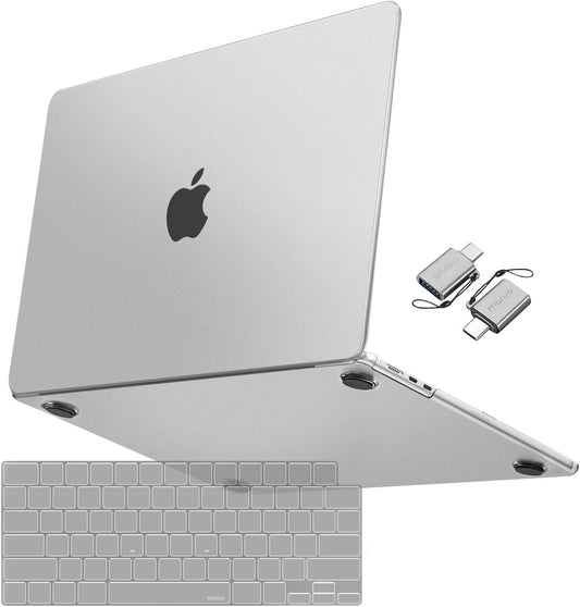 MOSISO Compatible with MacBook Air 15 inch Case 2025 2024 2023 Release M4 A3241 M3 A3114 M2 A2941, Ultra-Thin Natural Original Color Plastic Hard Shell Case & Keyboard Cover & Type C, Frost Clear
