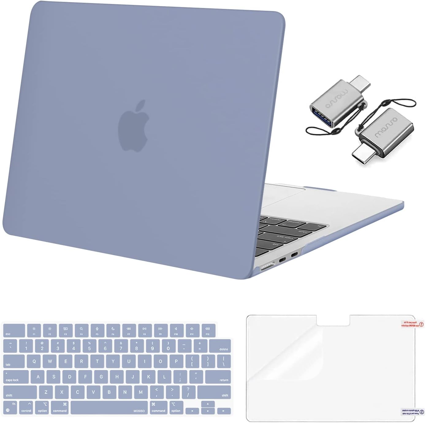 MOSISO Compatible with MacBook Air 13 inch Case M5 2026 M4 2025 M3 M2 2024-2022 A3449 A3240 A3113 A2681, Hard Shell&Keyboard Cover&Screen Film&Type C for MacBook Air 13.6 inch Case