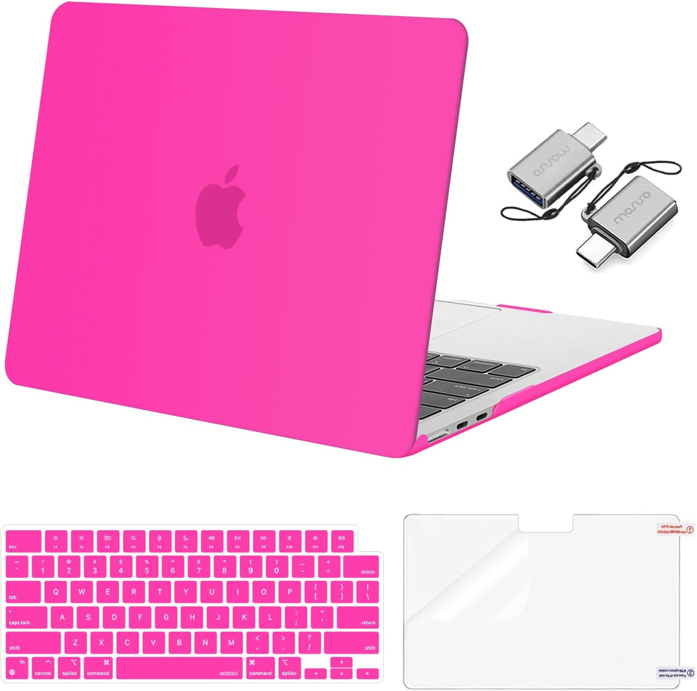 MOSISO Compatible with MacBook Air 13 inch Case M5 2026 M4 2025 M3 M2 2024-2022 A3449 A3240 A3113 A2681, Hard Shell&Keyboard Cover&Screen Film&Type C for MacBook Air 13.6 inch Case