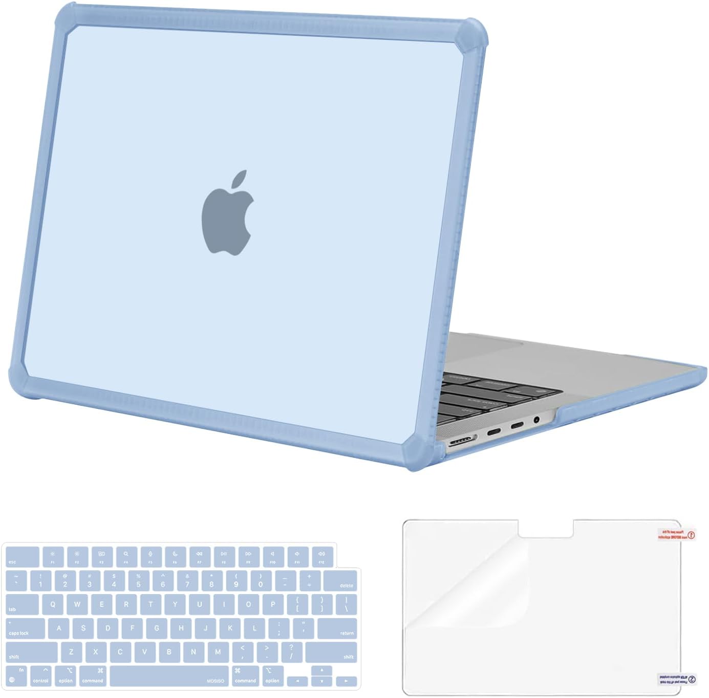 MOSISO Compatible with MacBook Pro 14 inch Case M5 2026 M4 M3 M2 M1 2025-2021 A3427 A3426 A3434 A3112 A3185 A3401 A2918 A2992 A2779 A2442,3 in 1 Kit Anti-Crack Hard Shell with TPU Bumper, Pink