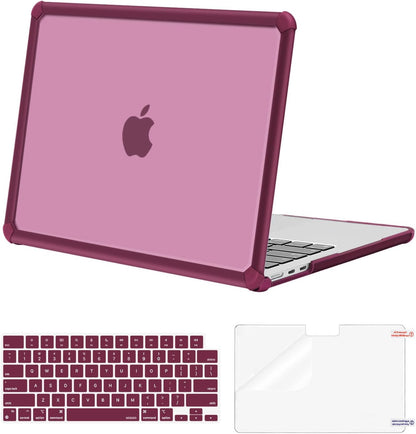 MOSISO Hard Case Compatible with MacBook Air 13 M2-M5 2022-2026, 3 in 1 Heavy Duty Crack Resistant Protective Cover with TPU Bumper
