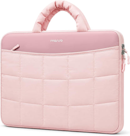 MOSISO Puffy 360 Protective Laptop Sleeve,13.3-16 Inch Fit,Curved Organizer Pocket,Top Handle & Rear Trolley Strap