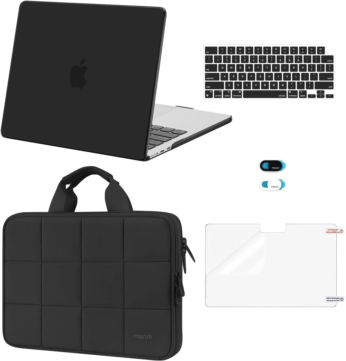 MOSISO 5‑in‑1 Protective Kit for MacBook Air 13.6‑Inch (2022‑2026 M2‑M5, A2681/A3113/A3240/A3449)