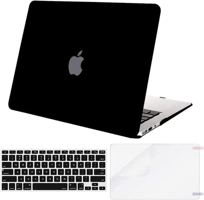 MOSISO Compatible with MacBook Air 13 inch Case (Models: A1369 & A1466, Older Version 2010-2017 Release), Protective Plastic Hard Shell Case & Keyboard Cover & Screen Protector, Black mysite