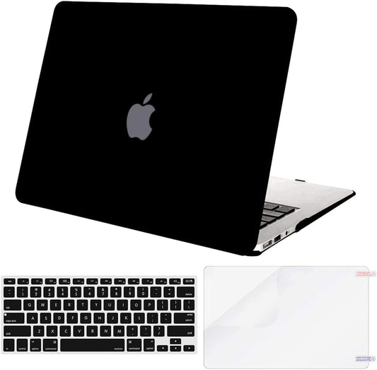 MOSISO Compatible with MacBook Air 13 inch Case (Models: A1369 & A1466, Older Version 2010-2017 Release), Protective Plastic Hard Shell Case & Keyboard Cover & Screen Protector, Black mysite