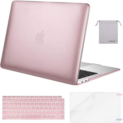 MOSISO Compatible with MacBook Air 13 inch Case M1 Chip 2021-2018 Release A2337 A2179 A1932, Plastic Hard Shell&Keyboard Cover&Screen Film&Storage Bag for MacBook Air 13.3 inch Case, Crystal Midnight