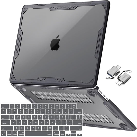 MOSISO Compatible with MacBook Air 13 inch Case 2026-2022 M5 A3449 M4 A3240 M3 A3113 M2 A2681, 3 in 1 Kit Symmetric Geometric Heavy Duty Hard Case with TPU Bumper for MacBook Air 13.6