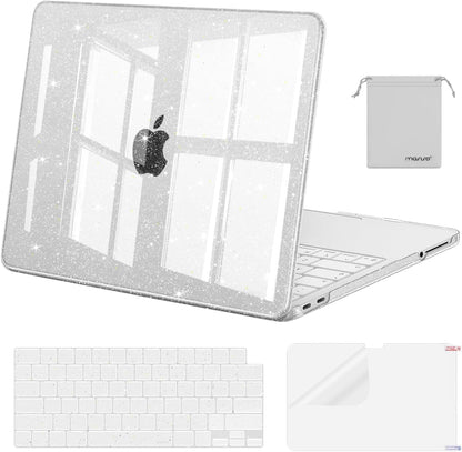 MOSISO Sparkly Glitter Case Compatible with MacBook Neo Case 13 inch 2026 | Model A3404 with A18 Pro Chip, Crack-Resistant Protective Hard Shell Case&Keyboard Cover&ScreenFilm&Pouch