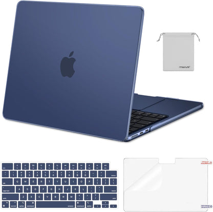 MOSISO Compatible with MacBook Air 13 inch Case M2-M5 2022-2026 A3449 A3240 A3113 A2681, 4 in 1 Protective Kit: Hard Shell, Keyboard Cover, Screen Film & Storage Pouch