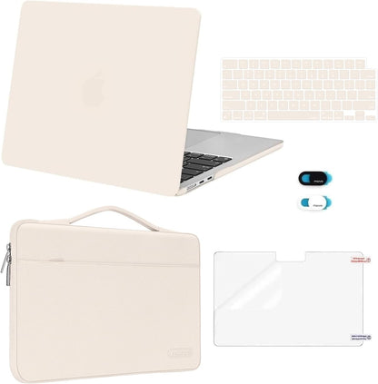 MOSISO Compatible with MacBook Air 13 inch Case M5 2026 M4 2025 M3 M2 2024-2022 A3449 A3240 A3113 A2681,Hard Shell&Sleeve Bag&Keyboard Skin&Webcam Cover&ScreenFilm for MacBook Air 13.6