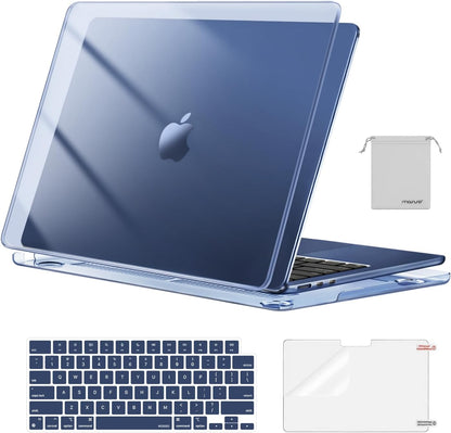 MOSISO Compatible with MacBook Air 13 inch Case M2-M5 2022-2026 A3449 A3240 A3113 A2681, 4 in 1 Protective Kit: Hard Shell, Keyboard Cover, Screen Film & Storage Pouch
