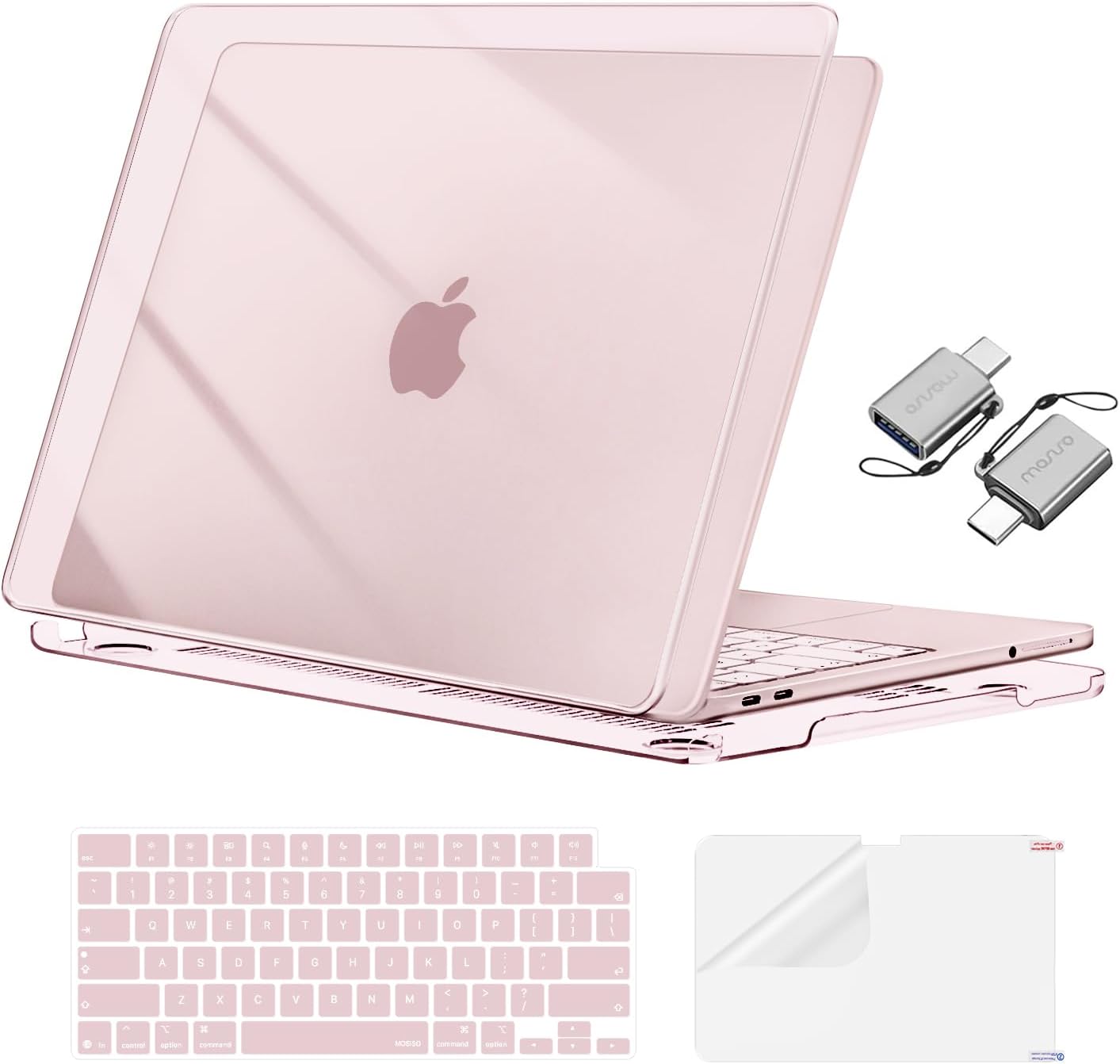 MOSISO Crack-Resistant Cover Compatible with MacBook Neo Case 13 inch 2026 Release Model A3404 with A18 Pro Chip, Protective Hard Shell&Keyboard Cover&Screen Film&Type C, Crystal Clear mysite