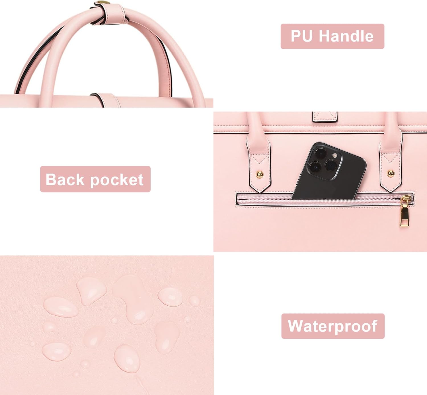 MOSISO Laptop Bag for Women, 13-17 inch PU Leather Laptop Shoulder Bags Convertible Backpack, 13.3 inch Messenger Bags Casual Handbag Work Briefcase Travel Computer Bag with Bowknot iMosiso