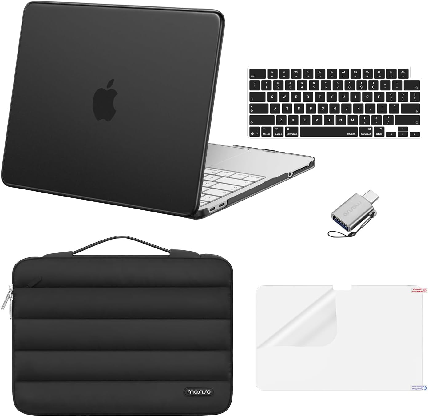 MOSISO Compatible with MacBook Neo Case 13 inch 2026 Release Model A3404 with A18 Pro Chip, Scratch-Resistant Protective Hard Shell&Puffy Sleeve Bag&Keyboard Skin&Screen Film&Type C, Blush