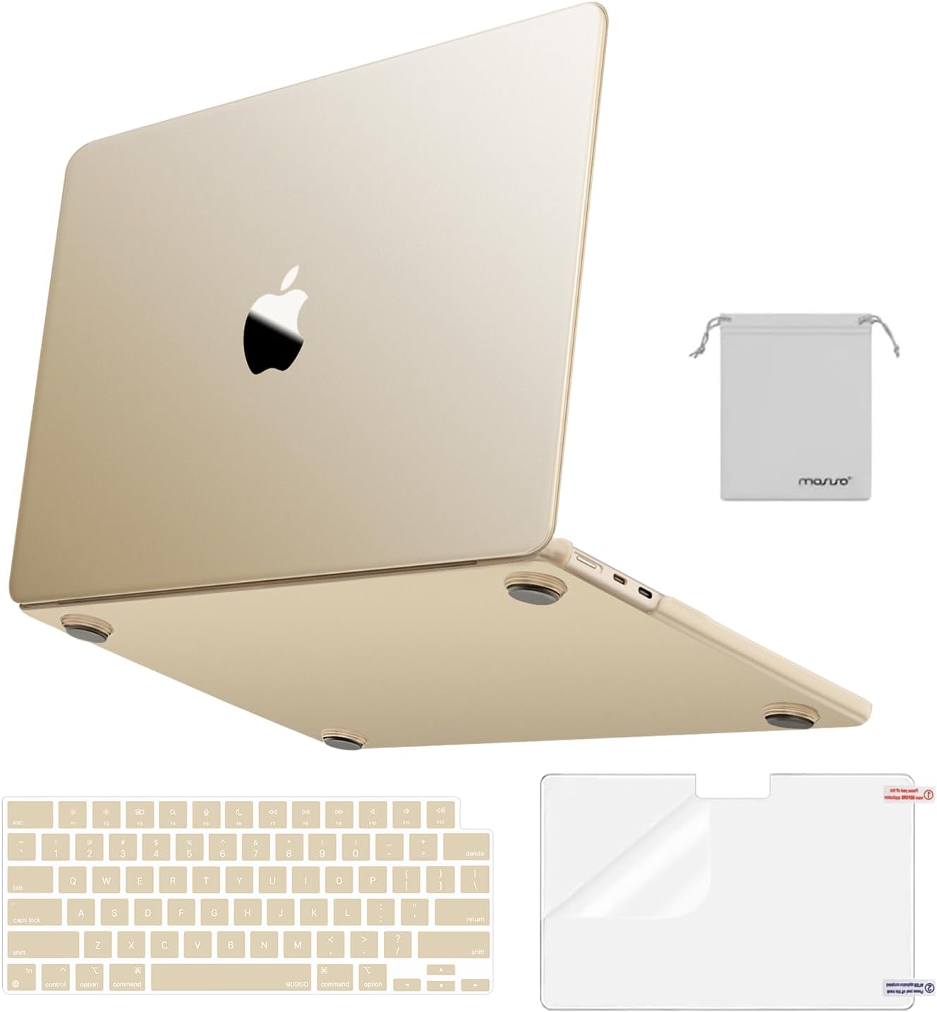 MOSISO for MacBook Air 15 inch Case M5 2026 M4 M3 M2 2025-2023 A3448 A3241 A3114 A2941, 4 in 1 Kit Seamlessly Closes Anti-Fingerprints Matte Hard Shell,Great for Business Travel Study, Sky Blue Clear