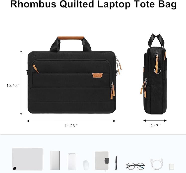 MOSISO Laptop Shoulder Messenger Bag, Computer Bag, Briefcase with Front Rectangle&Horizontal Pockets&Belt iMosiso