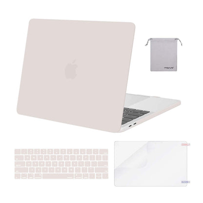 MOSISO Compatible with MacBook Pro 15 inch Case 2019 2018 2017 2016 Release A1990 A1707 with Touch Bar, Plastic Hard Shell Case & Keyboard Cover & Screen Protector & Storage Bag, Rose Quartz