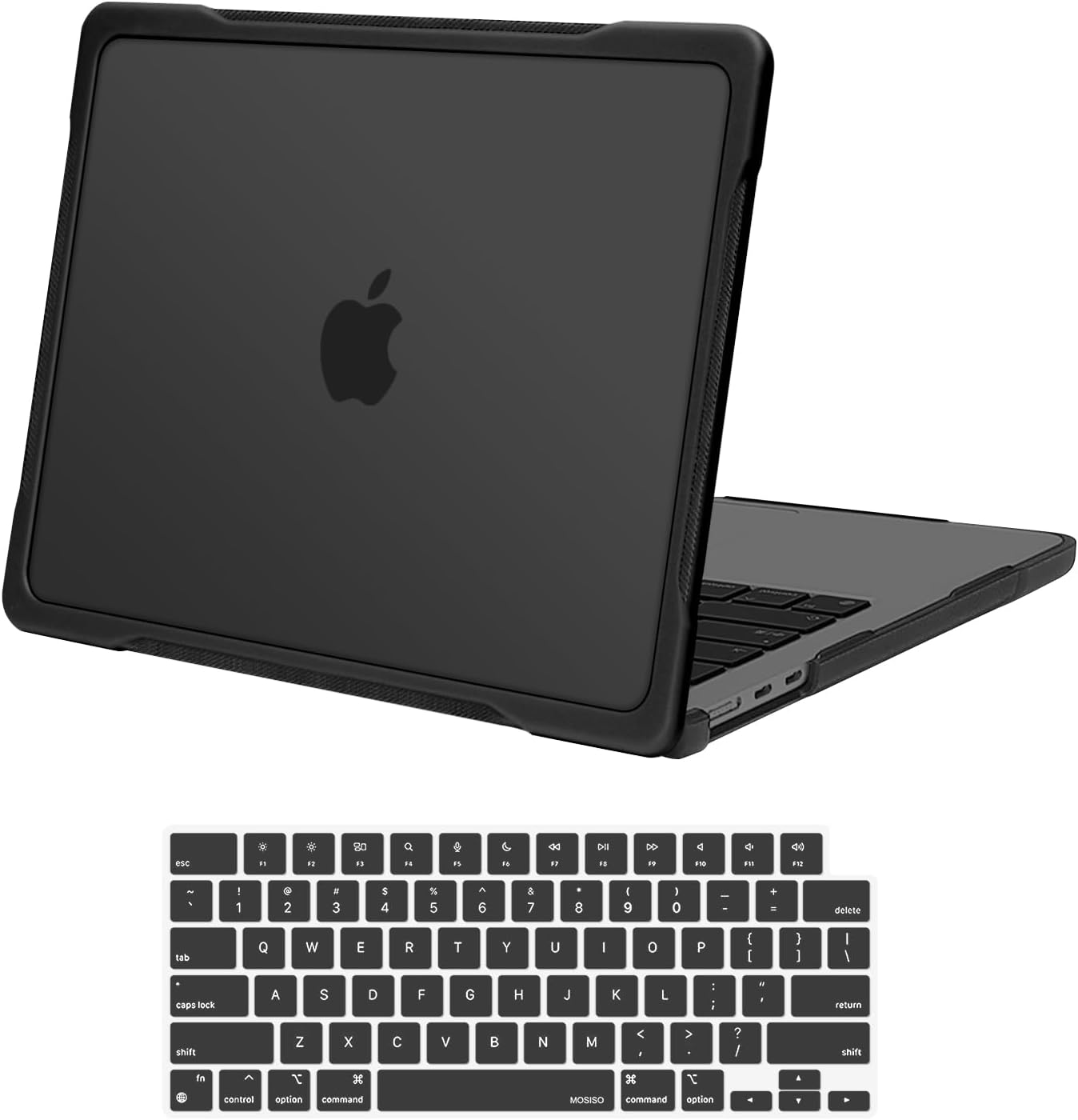 MOSISO Compatible with MacBook Air 13 inch Case M5 2026 M4 2025 M3 M2 2024-2022 A3449 A3240 A3113 A2681, 2 in 1 Kit Crack-Resistant Hard Case with Soft TPU Bumper for MacBook Air 13.6