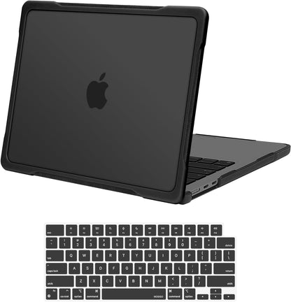 MOSISO Compatible with MacBook Air 13 inch Case M2-M5 2022-2026 A3449 A3240 A3113 A2681, 2 in 1 Kit Crack-Resistant Hard Case with Soft TPU Bumper