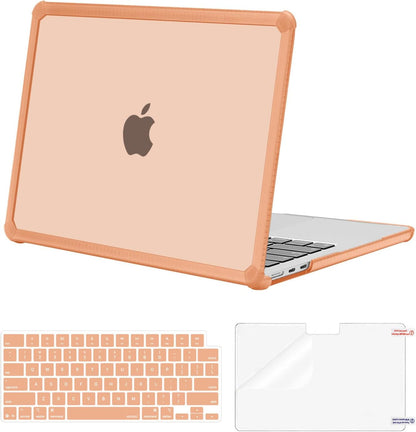 MOSISO Hard Case Compatible with MacBook Air 13 M2-M5 2022-2026, 3 in 1 Heavy Duty Crack Resistant Protective Cover with TPU Bumper