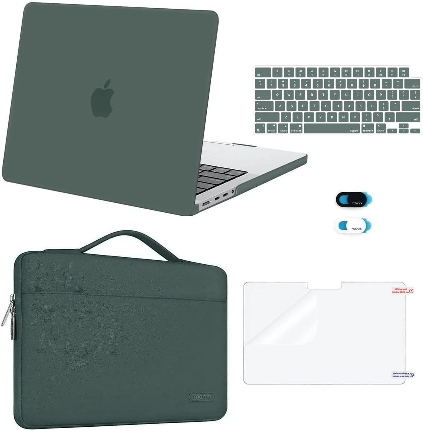 MOSISO Compatible with MacBook Pro 14 inch Case M5 2026 M4 M3 M2 M1 2025-2021 A3427 A3426 A3434 A3112 A3185 A3401 A2918 A2992 A2779 A2442, Case&Bag&Keyboard Skin&Webcam Cover&ScreenFilm