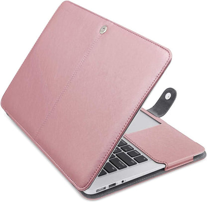 MOSISO Compatible with MacBook Air 13 inch Case A1369 A1466 Older Version 2010-2017 Release, PU Leather Case Portfolio Protective Stand Cover Sleeve