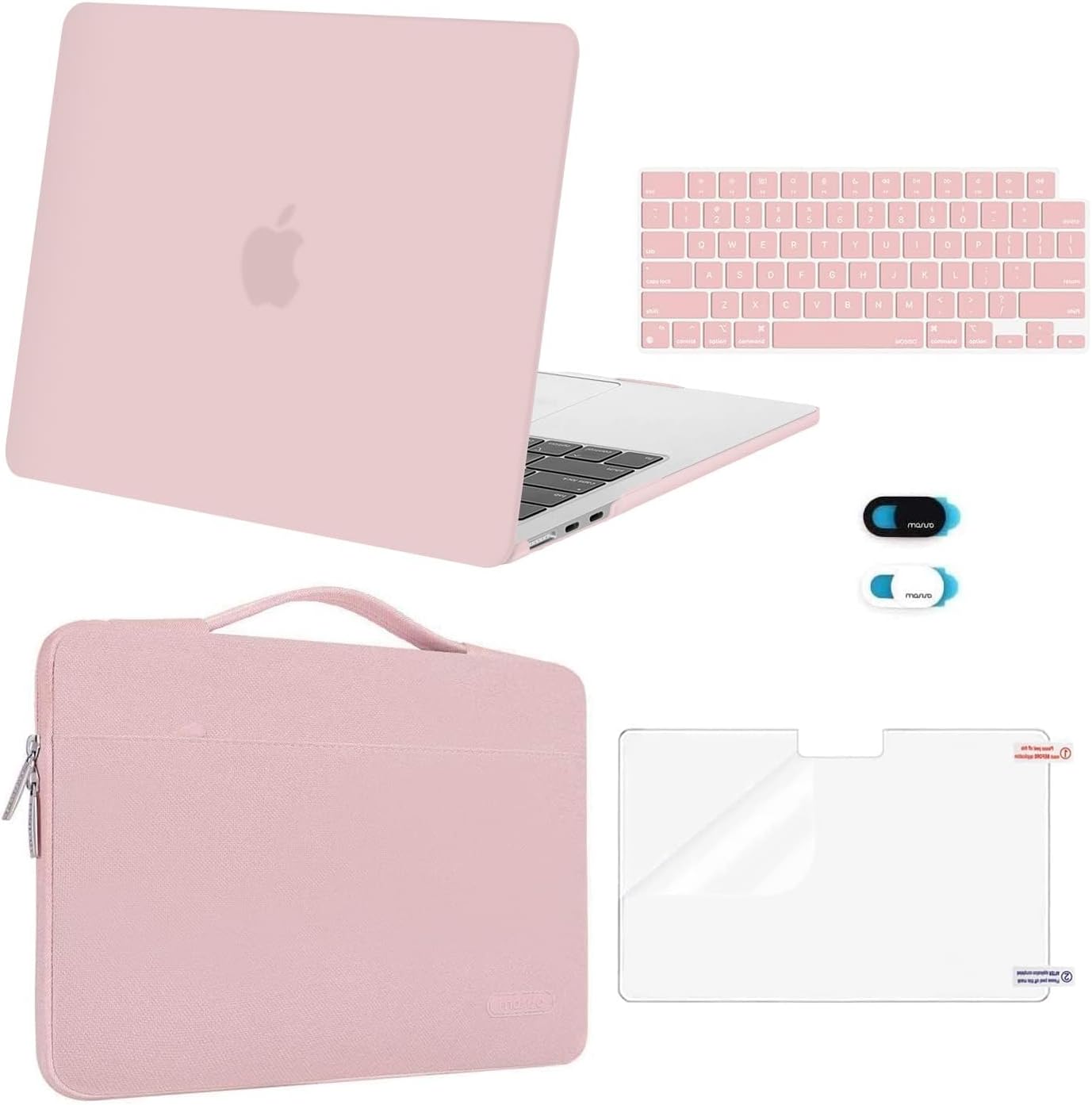 MOSISO Compatible with MacBook Air 13 inch Case M5 2026 M4 2025 M3 M2 2024-2022 A3449 A3240 A3113 A2681,Hard Shell&Sleeve Bag&Keyboard Skin&Webcam Cover&ScreenFilm for MacBook Air 13.6