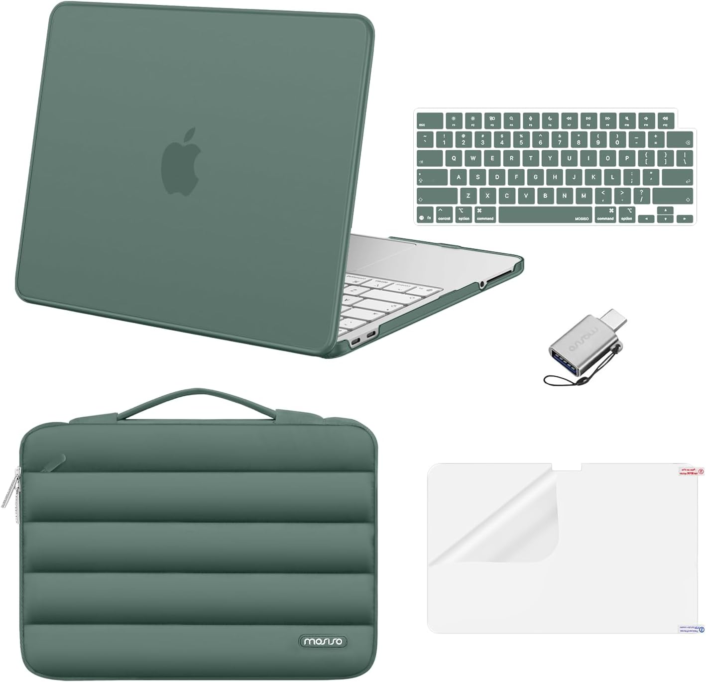 MOSISO Compatible with MacBook Neo Case 13 inch 2026 Release Model A3404 with A18 Pro Chip, Scratch-Resistant Protective Hard Shell&Puffy Sleeve Bag&Keyboard Skin&Screen Film&Type C, Blush
