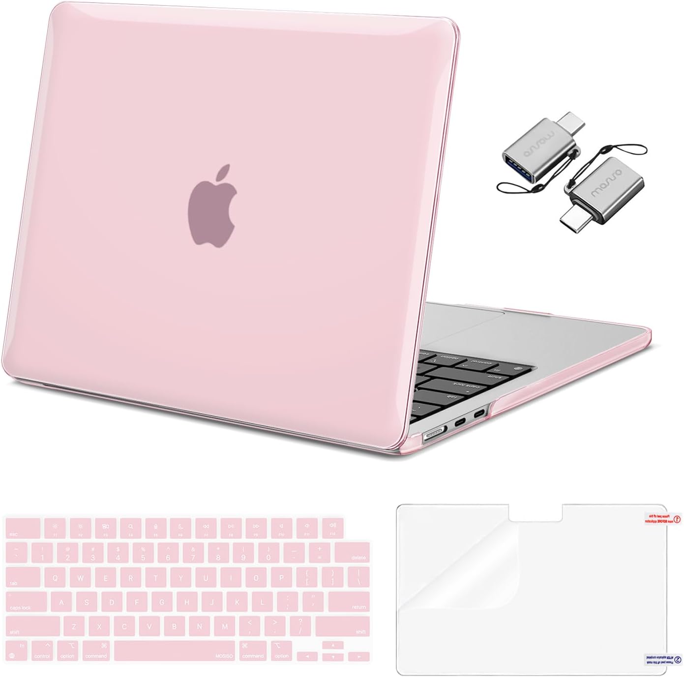 MOSISO Compatible with MacBook Air 13 inch Case M5 2026 M4 2025 M3 M2 2024-2022 A3449 A3240 A3113 A2681, Hard Shell&Keyboard Cover&Screen Film&Type C for MacBook Air 13.6 inch Case
