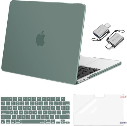 MOSISO Compatible with MacBook Air 13 inch Case M2-M5 2022-2026 A3449 A3240 A3113 A2681, 3 in 1 Heavy Duty Crack Resistant Hard Case with TPU Bumper
