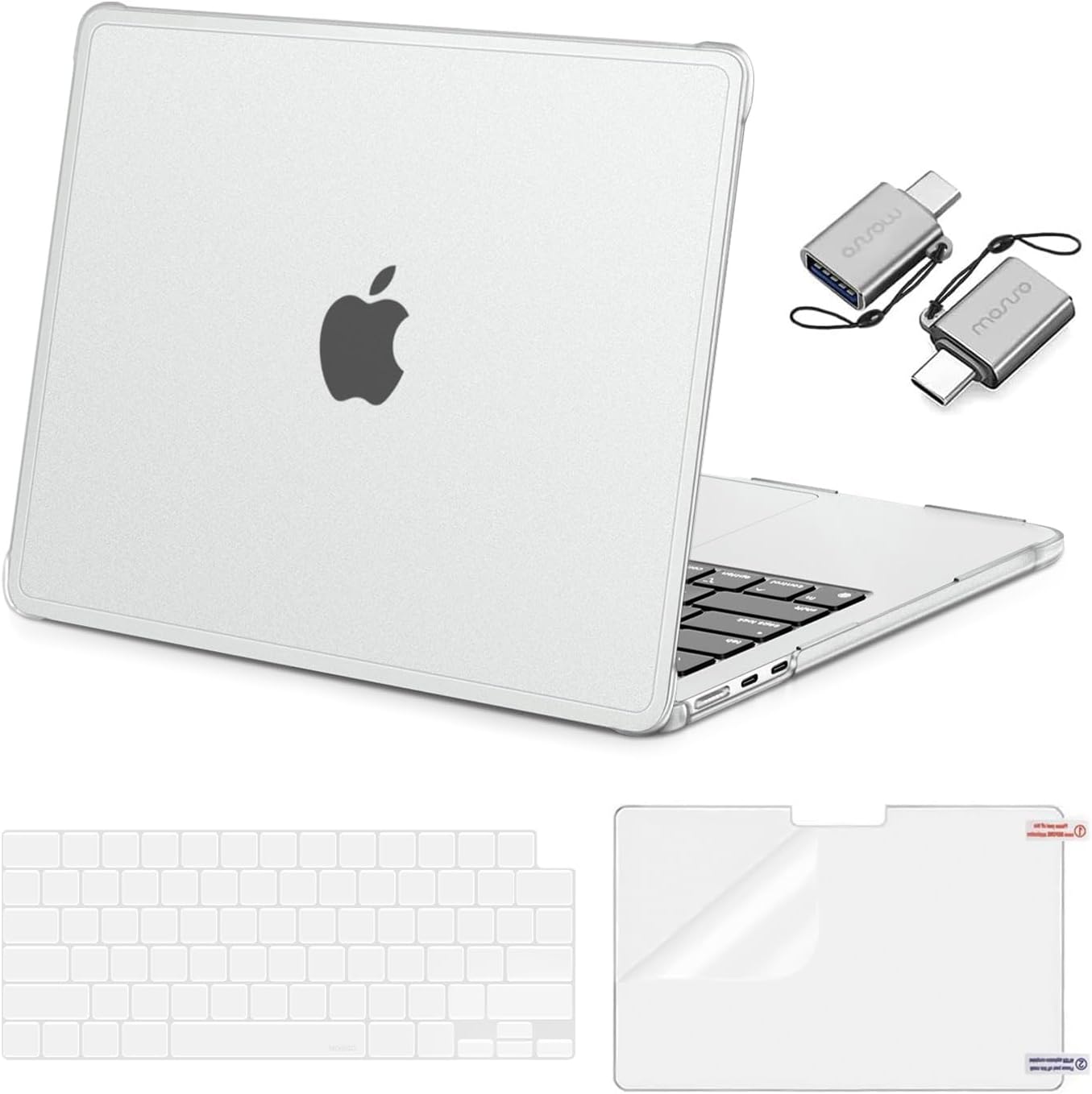 MOSISO Compatible with MacBook Air 13 inch Case M5 M4 M3 M2 2026-2022 A3449 A3240 A3113 A2681,Protective Hard Case&Keyboard Skin&Screen Film&Type C with TPU Bumper for MacBook Air 13.6, Pink mysite