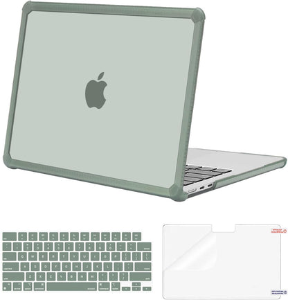 MOSISO Hard Case Compatible with MacBook Air 13 M2-M5 2022-2026, 3 in 1 Heavy Duty Crack Resistant Protective Cover with TPU Bumper