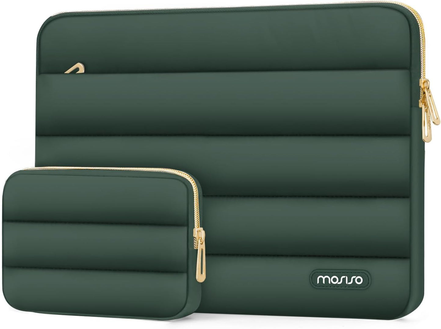 MOSISO Laptop Case 14 inch, 14 inch Puffy Laptop Sleeve Compatible with HP Lenovo Dell ASUS Acer, HP Stream, Dell Latitude, Lenovo IdeaPad, Polyester Horizontal Bag with Small Case, Antique Green mysite