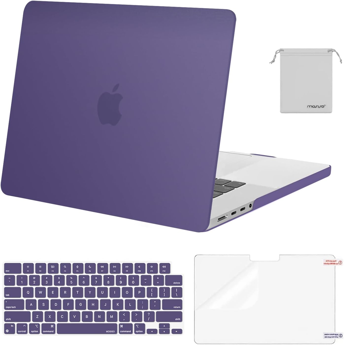 MOSISO Compatible with MacBook Pro 16 inch Case M5 2026 M4 2025 M3 M2 M1 2024-2021 A3429 A3428 A3403 A3186 A2991 A2780 A2485, Protective Hard Shell&Keyboard Cover&Screen Film&Pouch