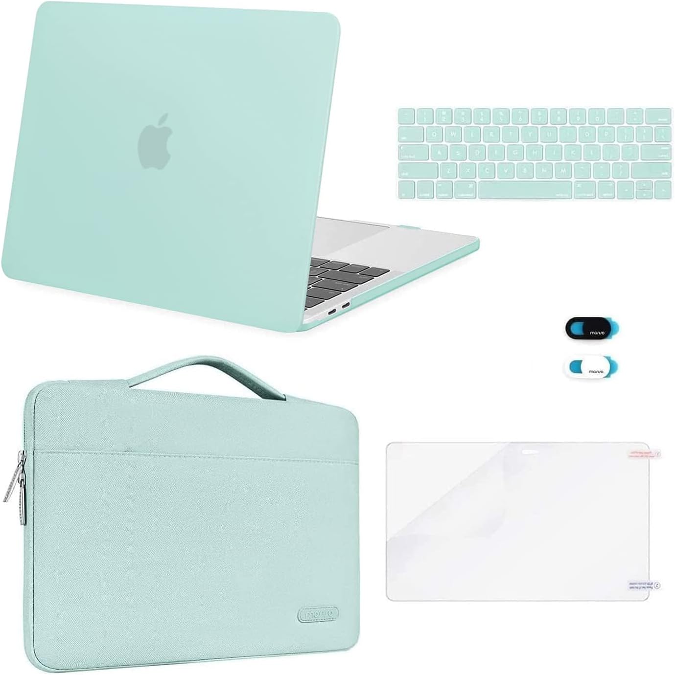 MOSISO Compatible with MacBook Pro 13 inch Case M2 2026, 2025, 2024-2016 A2338 M1 A2251 A2289 A2159 A1989 A1708 A1706, Plastic Hard Case&Bag&Keyboard Skin&Webcam Cover&Screen Protector, Avocado Green