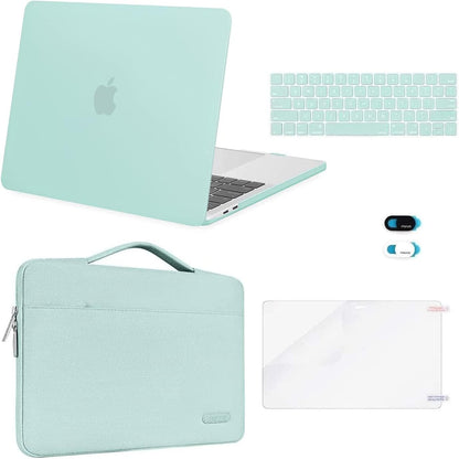 MOSISO Compatible with MacBook Pro 13 inch Case M2 2026, 2025, 2024-2016 A2338 M1 A2251 A2289 A2159 A1989 A1708 A1706, Plastic Hard Case&Bag&Keyboard Skin&Webcam Cover&Screen Protector, Avocado Green