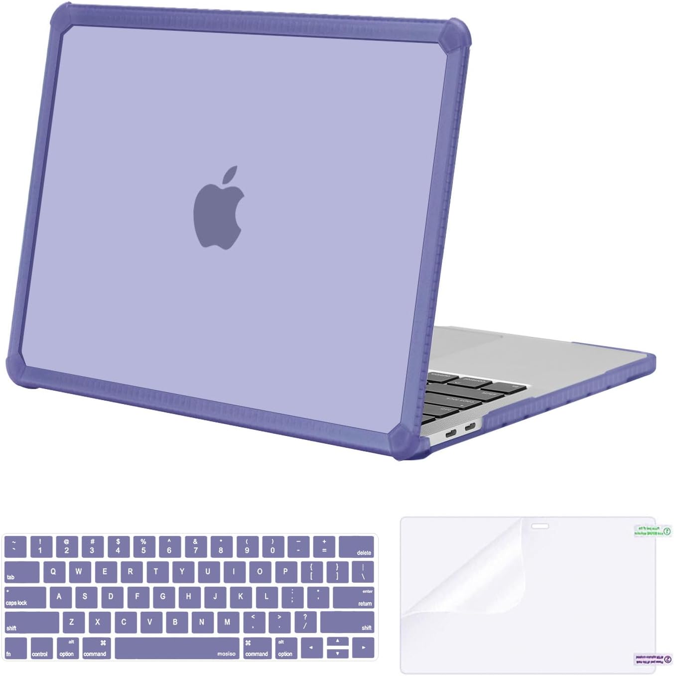 MOSISO Crack-Resistant Cover Compatible with MacBook Pro 13 inch Case M2 2026-2016 A2338 M1 A2251 A2289 A2159 A1989 A1708 A1706,Heavy Duty Shell with TPU Bumper&Keyboard Cover&ScreenFilm