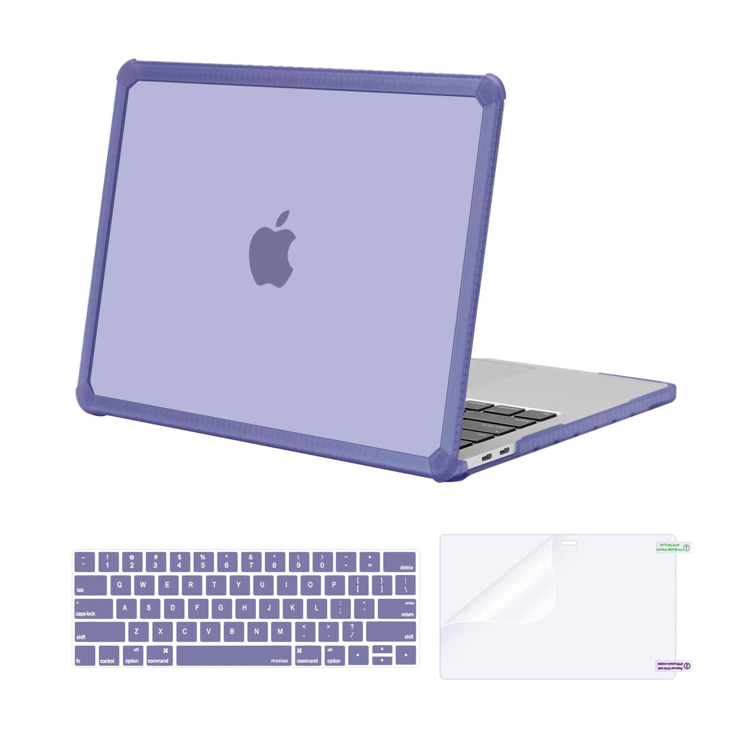 MOSISO Compatible with MacBook Pro 13 inch Case M2 2025-2016 A2338 M1 A2251 A2289 A2159 A1989 A1708 A1706, Anti-Cracking Heavy Duty Plastic TPU Bumper Hard Case&Keyboard Skin&Screen Film, Pink