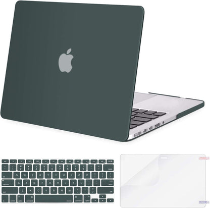 MOSISO Case Only Compatible with MacBook Pro Retina 13 inch (Models: A1502 & A1425) (Older Version Release 2015 - end 2012), Plastic Hard Shell Case & Keyboard Cover & Screen Protector, Midnight Green