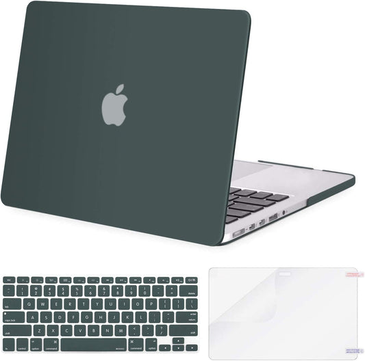 MOSISO Case Only Compatible with MacBook Pro Retina 13 inch (Models: A1502 & A1425) (Older Version Release 2015 - end 2012), Plastic Hard Shell Case & Keyboard Cover & Screen Protector, Midnight Green