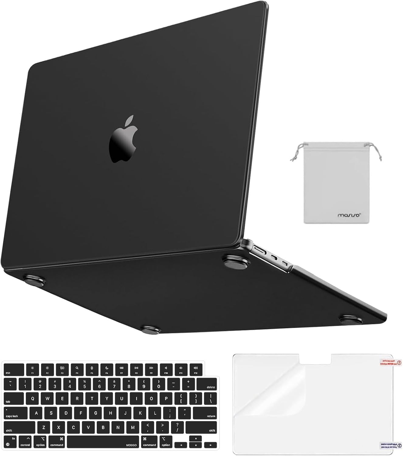 MOSISO Compatible with MacBook Air 13 inch Case M5 2026 M4 M3 M2 2025-2022 A3449 A3240 A3113 A2681, 4 in 1 Kit Matte Hard Shell for MacBook Air 13.6 Case, Anti-Fingerprints&Ultra-Thin, Starlight Clear