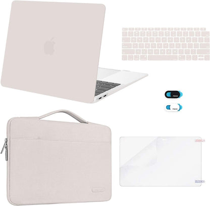 MOSISO Compatible with MacBook Air 13 inch Case M1 Chip 2021 2020 2019 2018 Release A2337 A2179 A1932 Retina Display, Plastic Hard Shell Case&Bag&Keyboard Skin&Webcam Cover&Screen Film, Black