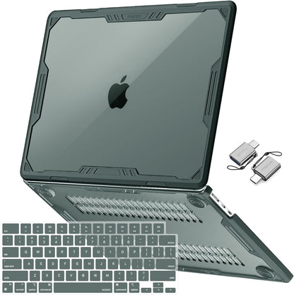 MOSISO Compatible with MacBook Air 13 inch Case M2-M5 2022-2026 A2681 A3113 A3240 A3449, 3 in 1 Kit Symmetric Geometric Heavy Duty Hard Case with TPU Bumper