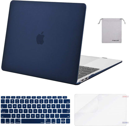 MOSISO Compatible with MacBook Air 13 inch Case M1 Chip 2021-2018 Release A2337 A2179 A1932, Plastic Hard Shell&Keyboard Cover&Screen Film&Storage Bag for MacBook Air 13.3 inch Case, Crystal Midnight