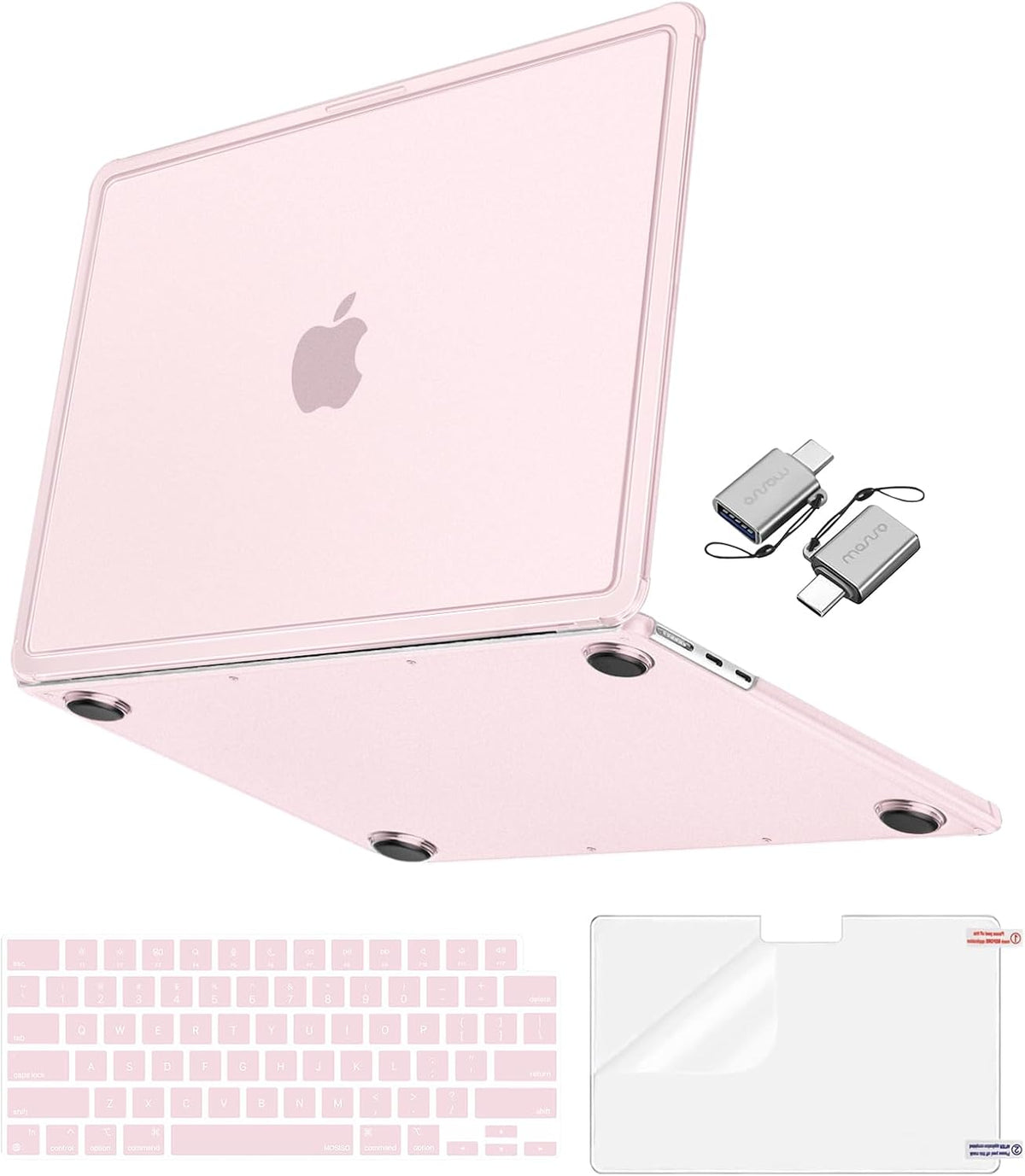 MOSISO 4-in-1 Hard Shell Case for MacBook Air 13 & 13.6 Inch M5 M4 M3 M2 (2026-2022) — A3449/A3240/A3113/A2681, Matte Anti-Fingerprint Kit