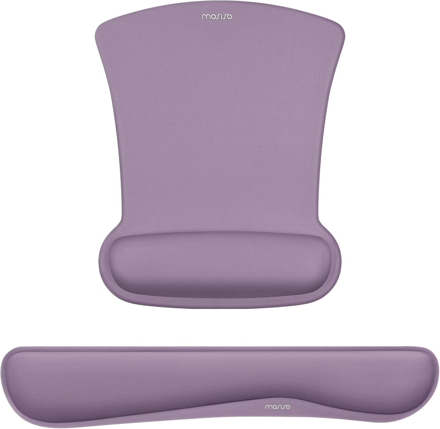 MOSISO Wrist Rest Support for Mouse Pad & Keyboard Set, Ergonomic Mousepad Non-Slip Base Home/Office Pain Relief & Easy Typing Cushion with Neoprene Cloth & Raised Memory Foam