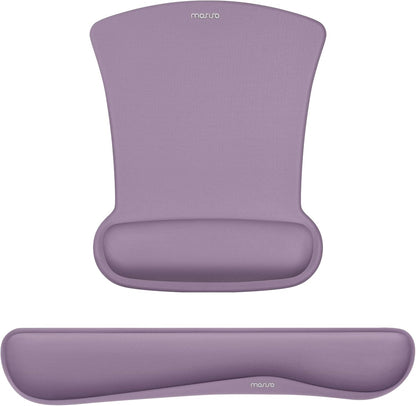 MOSISO Wrist Rest Support for Mouse Pad & Keyboard Set, Ergonomic Mousepad Non-Slip Base Home/Office Pain Relief & Easy Typing Cushion with Neoprene Cloth & Raised Memory Foam