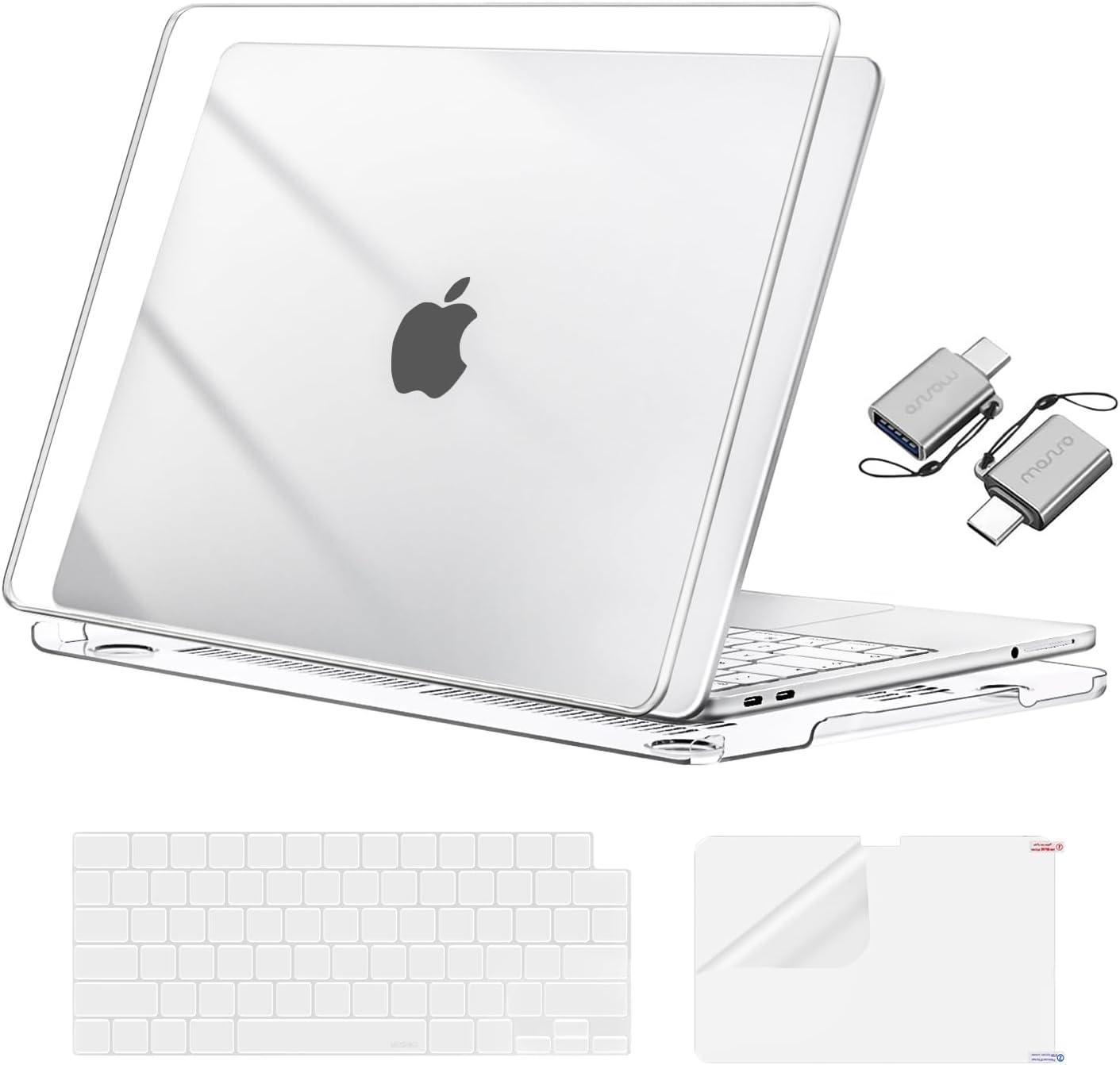 MOSISO Crack-Resistant Cover Compatible with MacBook Neo Case 13 inch 2026 Release Model A3404 with A18 Pro Chip, Protective Hard Shell&Keyboard Cover&Screen Film&Type C, Crystal Clear mysite