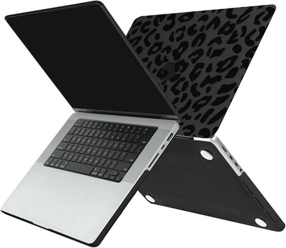 MOSISO Compatible with MacBook Pro 16 inch Case M5 2026 M4 2025 M3 M2 M1 2024-2021 A3429 A3428 A3403 A3186 A2991 A2780 A2485 Pro Max Chip,Leopard Grain Hard Case&Keyboard Cover&Screen Film, Black