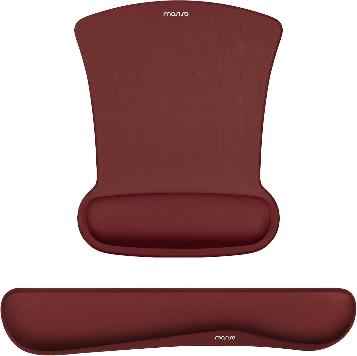 MOSISO Wrist Rest Support for Mouse Pad & Keyboard Set, Ergonomic Mousepad Non-Slip Base Home/Office Pain Relief & Easy Typing Cushion with Neoprene Cloth & Raised Memory Foam